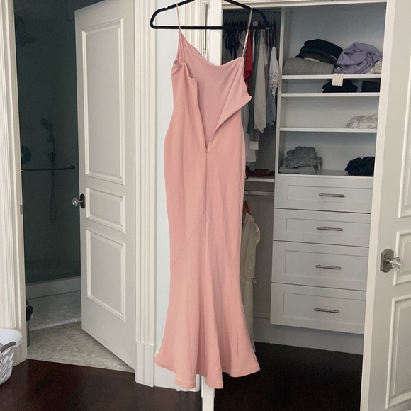 Jasmine one shoulder gown in blush - Picture 4 of 5